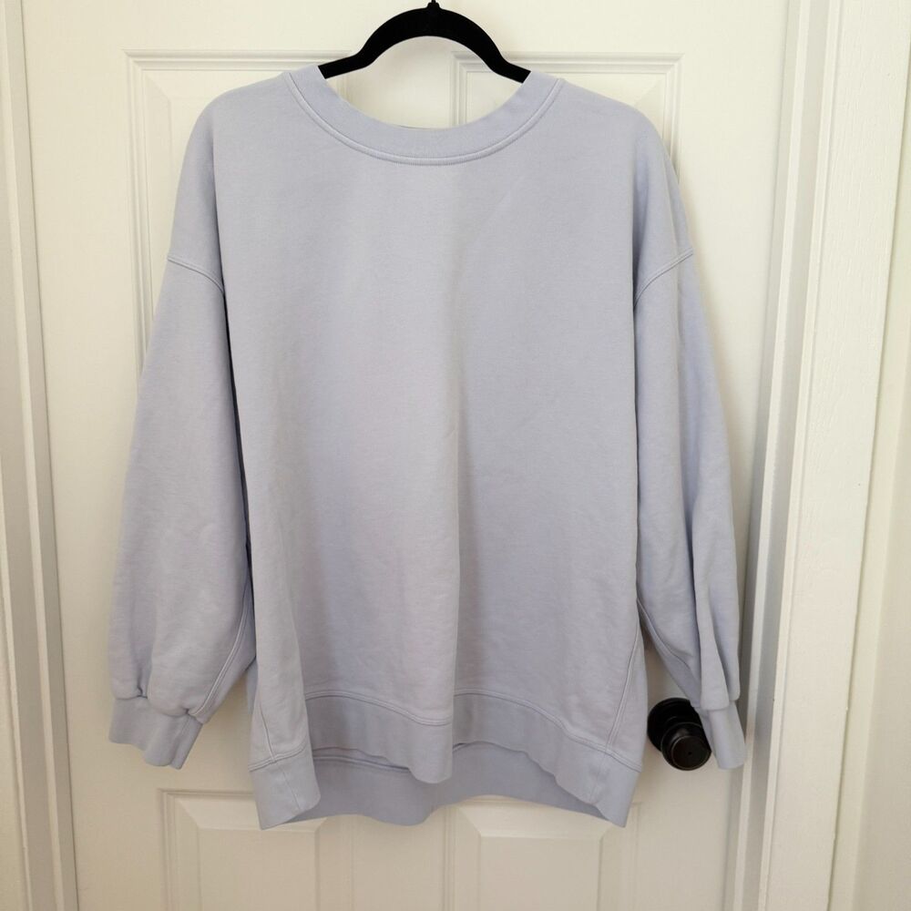 Women Lululemon Perfectly Oversized Crew Pastel Blue Athleisure Activewear - Picture 3 of 7